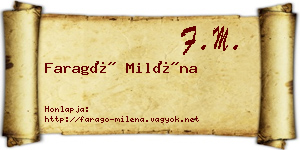 Faragó Miléna névjegykártya